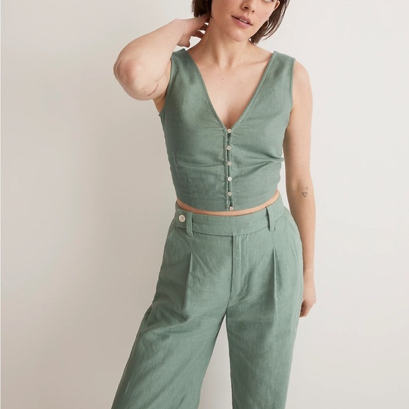 NWT Madewell Linen Crop Top - Picture 3 of 7